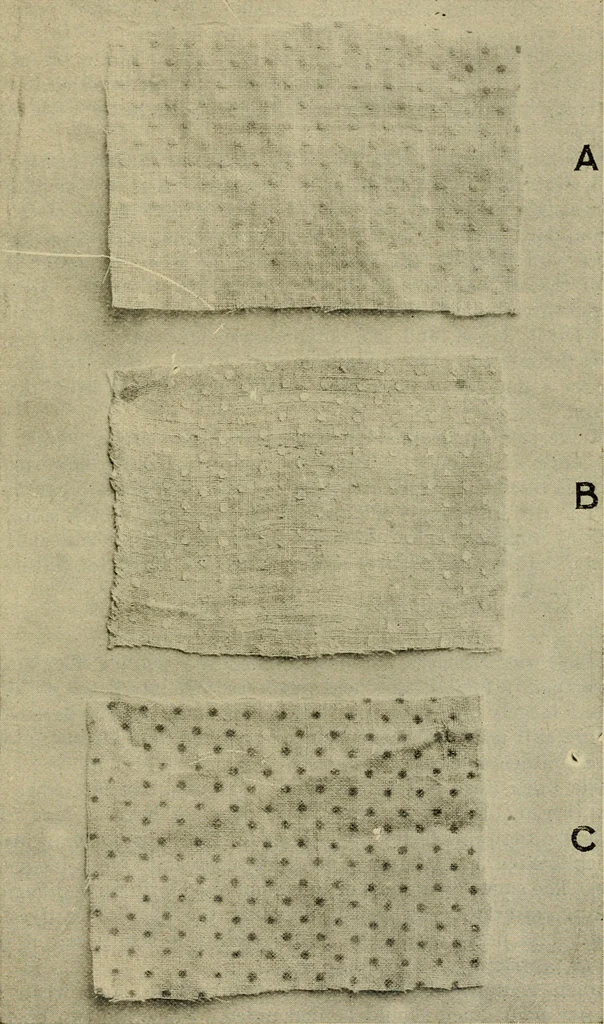 An illustration from Some points in choosing textiles, 1917, leaf 6