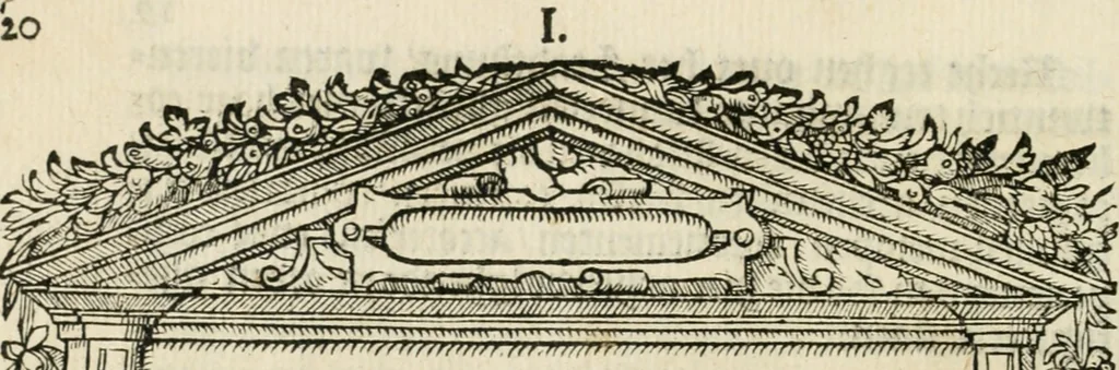 An illustration from Sommare beschrijuinghe vãde triumphelijcke incomst vanden doorluchtighen ende hooghgheboren aerts-hertoge Matthias : binnen die princelijcke stadt van Brussele : in t'iaer ons Heeren M.D.LXXVIII. den xviij dach Januarij : midtsgaders die tanneelen, poincten, figuren ende spectaculen, die inde voorseyde incompste (ter eeren van sijne doorluchticheyt) zijn verthoont ghevveest, met meer ander saken, die doen ter tijt gheschiet zijn, 1579, leaf 25