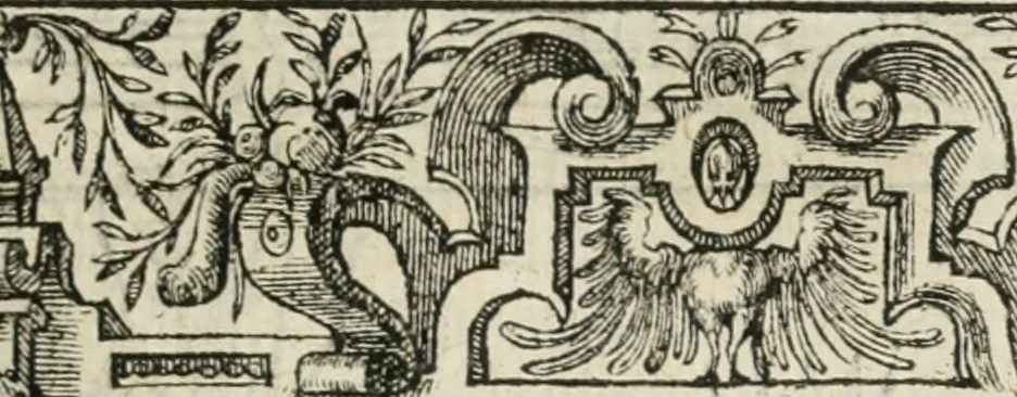 An illustration from Sommare beschrijuinghe vãde triumphelijcke incomst vanden doorluchtighen ende hooghgheboren aerts-hertoge Matthias : binnen die princelijcke stadt van Brussele : in t'iaer ons Heeren M.D.LXXVIII. den xviij dach Januarij : midtsgaders die tanneelen, poincten, figuren ende spectaculen, die inde voorseyde incompste (ter eeren van sijne doorluchticheyt) zijn verthoont ghevveest, met meer ander saken, die doen ter tijt gheschiet zijn, 1579, leaf 70