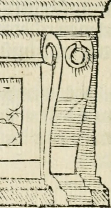 An illustration from Sommare beschrijuinghe vãde triumphelijcke incomst vanden doorluchtighen ende hooghgheboren aerts-hertoge Matthias : binnen die princelijcke stadt van Brussele : in t'iaer ons Heeren M.D.LXXVIII. den xviij dach Januarij : midtsgaders die tanneelen, poincten, figuren ende spectaculen, die inde voorseyde incompste (ter eeren van sijne doorluchticheyt) zijn verthoont ghevveest, met meer ander saken, die doen ter tijt gheschiet zijn, 1579, leaf 75