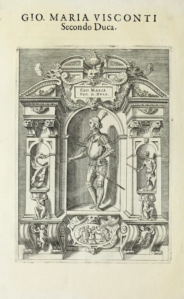 An illustration from Sommario delle vite de' dvchi di Milano, cosi Visconti, come Sforzeschi, 1584, leaf 16