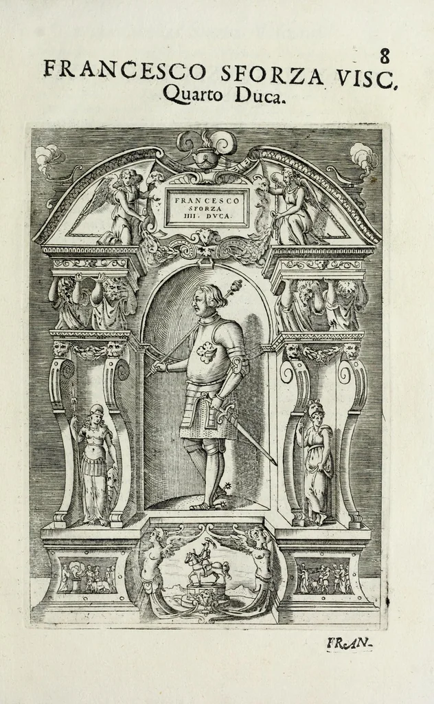 An illustration from Sommario delle vite de' dvchi di Milano, cosi Visconti, come Sforzeschi, 1584, leaf 23