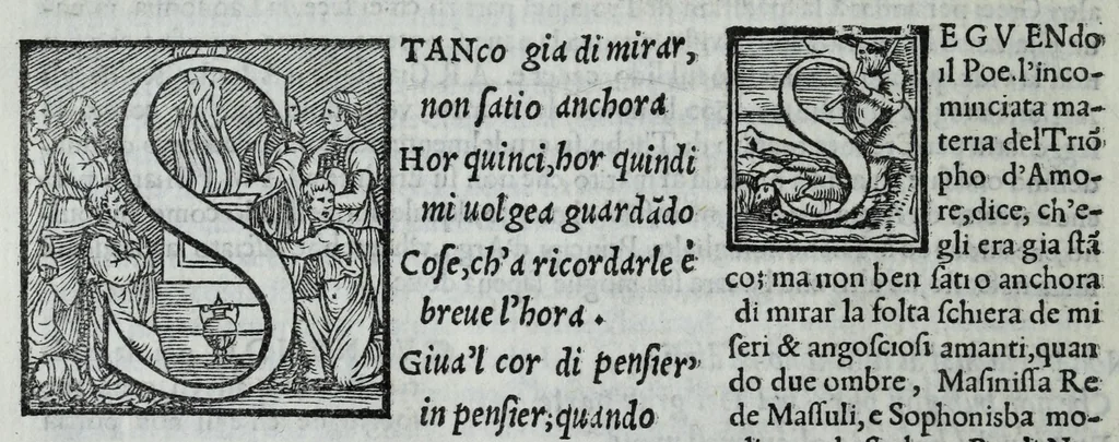 An illustration from Sonetti, canzoni e triomphi, 1549, leaf 418