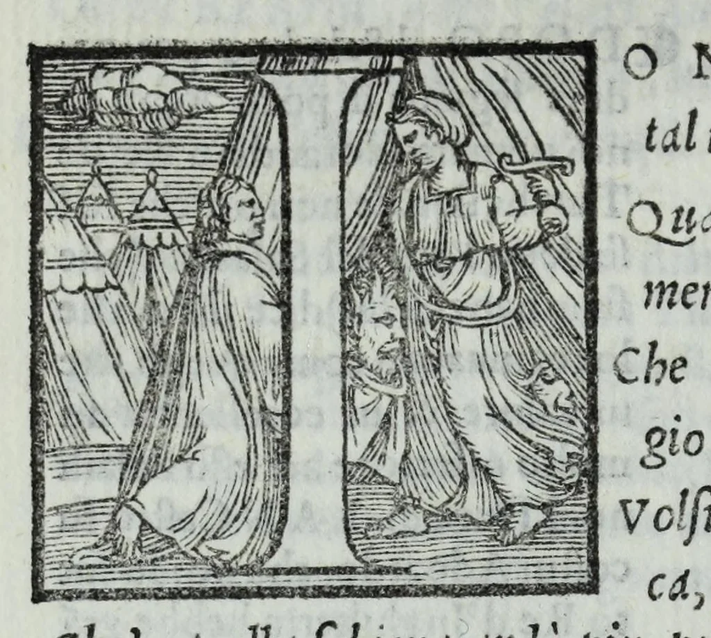 An illustration from Sonetti, canzoni e triomphi, 1549, leaf 484