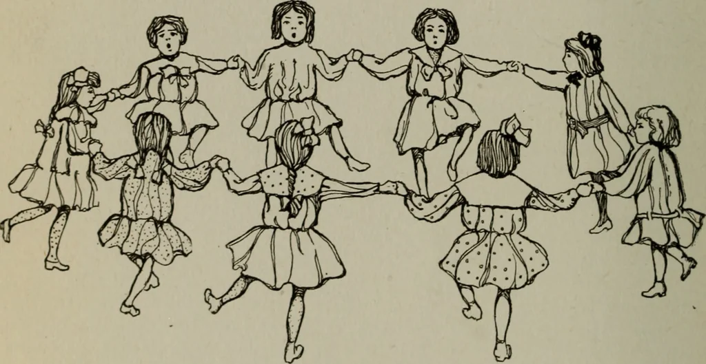 An illustration from Song-roundels and games, 1904, leaf 81