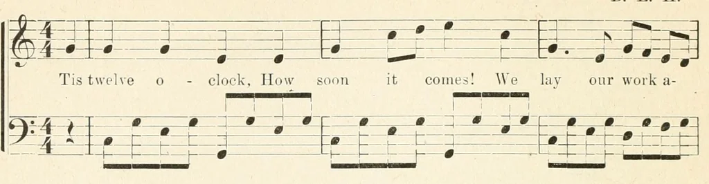 An illustration from Songs, games and rhymes for the nursery, kindergarten and primary school, with notes and suggestions, 1887, leaf 26