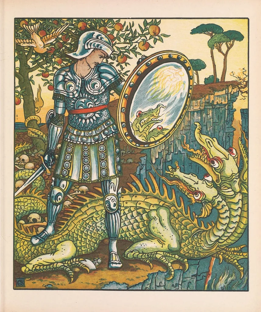 An illustration from The song of sixpence picture book : containing Sing a song of sixpence, Princess Belle Etoile, An alphabet of old friends, 1909, leaf 47