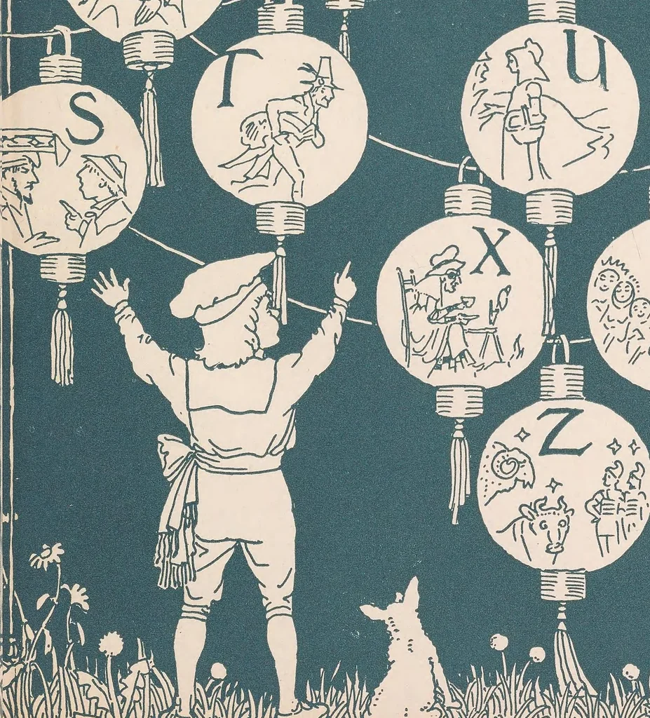 An illustration from The song of sixpence picture book : containing Sing a song of sixpence, Princess Belle Etoile, An alphabet of old friends, 1909, leaf 63