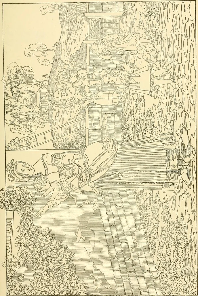 An illustration from The songs and music of Friedrich Froebel's Mother play (Mutter und kose lieder), 1901, leaf 104