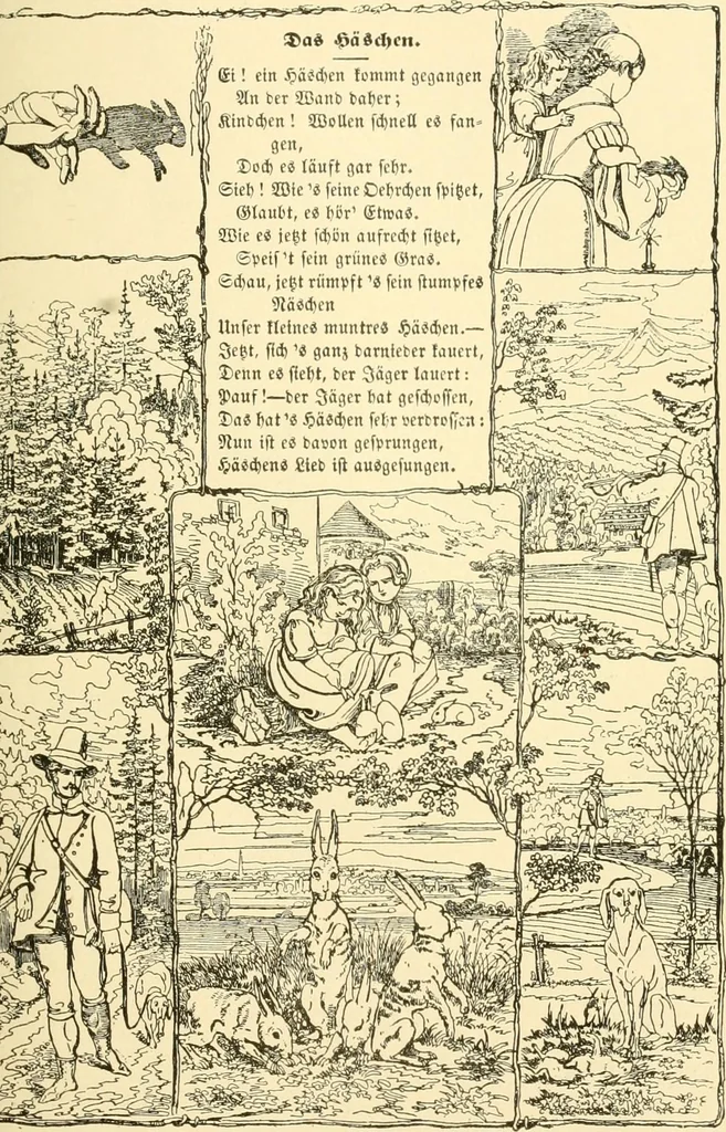 An illustration from The songs and music of Friedrich Froebel's Mother play (Mutter und kose lieder), 1901, leaf 106
