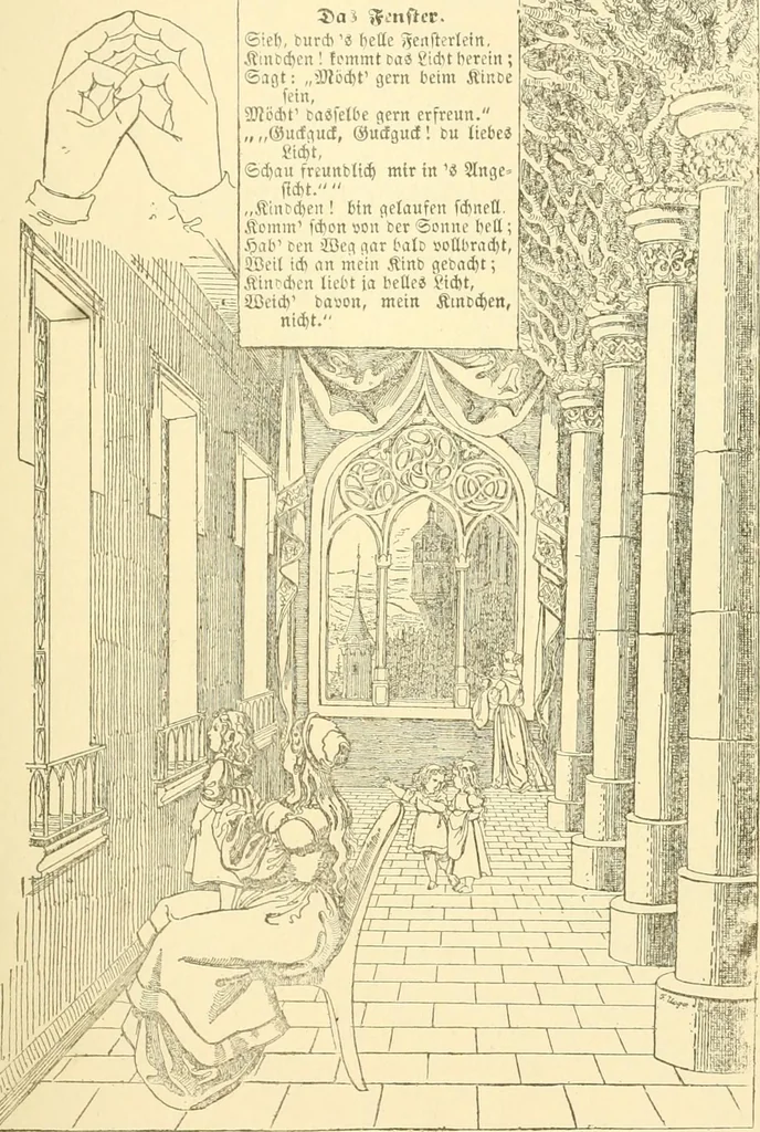 An illustration from The songs and music of Friedrich Froebel's Mother play (Mutter und kose lieder), 1901, leaf 118