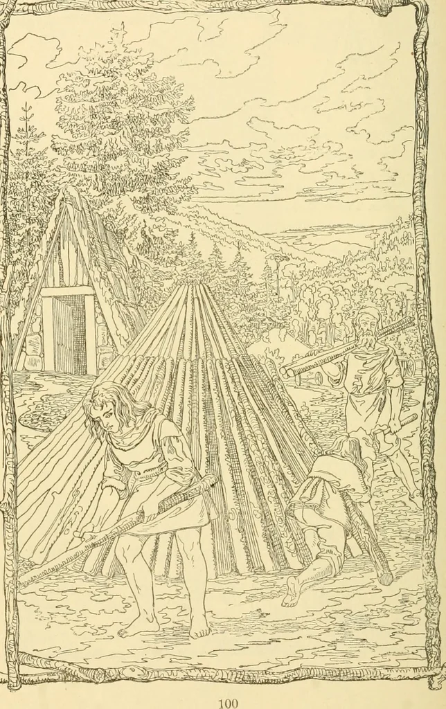 An illustration from The songs and music of Friedrich Froebel's Mother play (Mutter und kose lieder), 1901, leaf 121