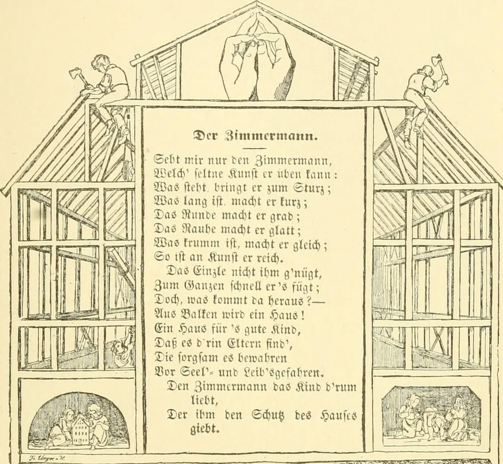 An illustration from The songs and music of Friedrich Froebel's Mother play (Mutter und kose lieder), 1901, leaf 124