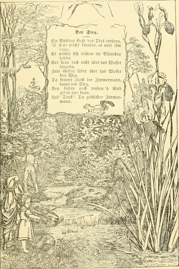 An illustration from The songs and music of Friedrich Froebel's Mother play (Mutter und kose lieder), 1901, leaf 128