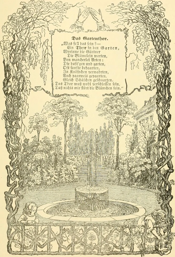 An illustration from The songs and music of Friedrich Froebel's Mother play (Mutter und kose lieder), 1901, leaf 136