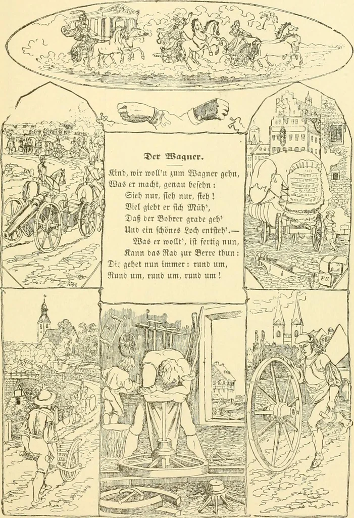 An illustration from The songs and music of Friedrich Froebel's Mother play (Mutter und kose lieder), 1901, leaf 140