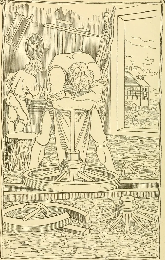 An illustration from The songs and music of Friedrich Froebel's Mother play (Mutter und kose lieder), 1901, leaf 141