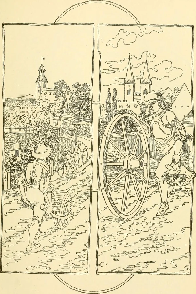 An illustration from The songs and music of Friedrich Froebel's Mother play (Mutter und kose lieder), 1901, leaf 142