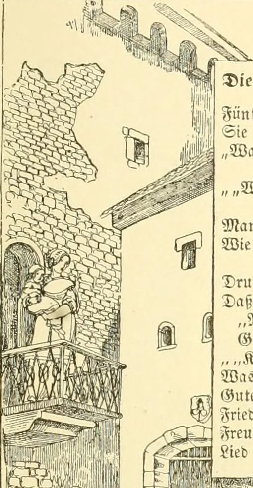 An illustration from The songs and music of Friedrich Froebel's Mother play (Mutter und kose lieder), 1901, leaf 148