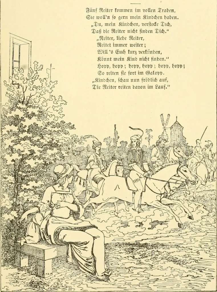 An illustration from The songs and music of Friedrich Froebel's Mother play (Mutter und kose lieder), 1901, leaf 154