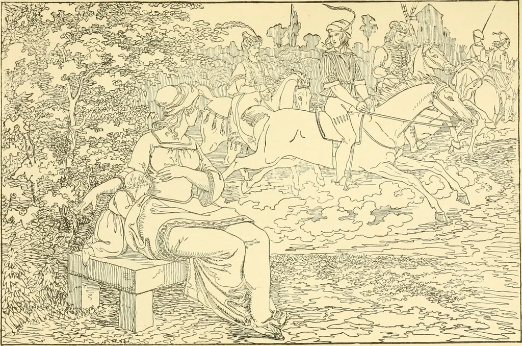 An illustration from The songs and music of Friedrich Froebel's Mother play (Mutter und kose lieder), 1901, leaf 156
