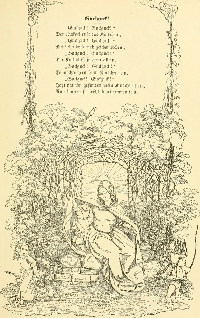 An illustration from The songs and music of Friedrich Froebel's Mother play (Mutter und kose lieder), 1901, leaf 160