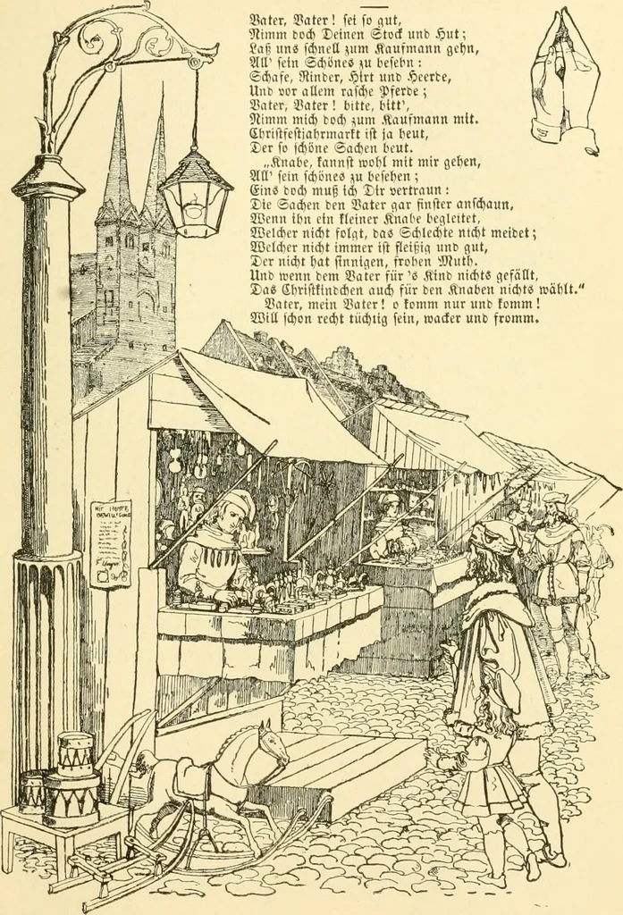An illustration from The songs and music of Friedrich Froebel's Mother play (Mutter und kose lieder), 1901, leaf 164
