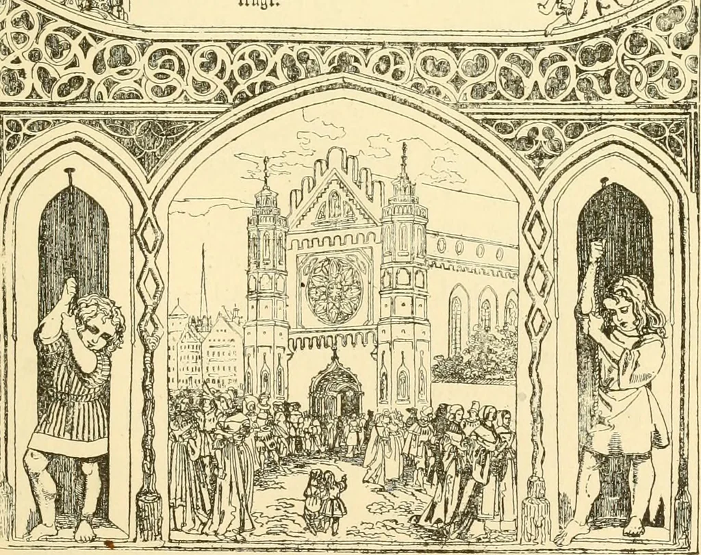 An illustration from The songs and music of Friedrich Froebel's Mother play (Mutter und kose lieder), 1901, leaf 168