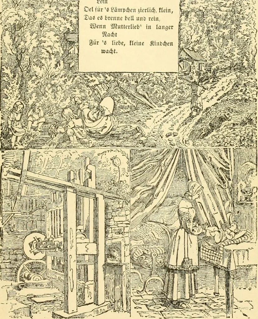 An illustration from The songs and music of Friedrich Froebel's Mother play (Mutter und kose lieder), 1901, leaf 24