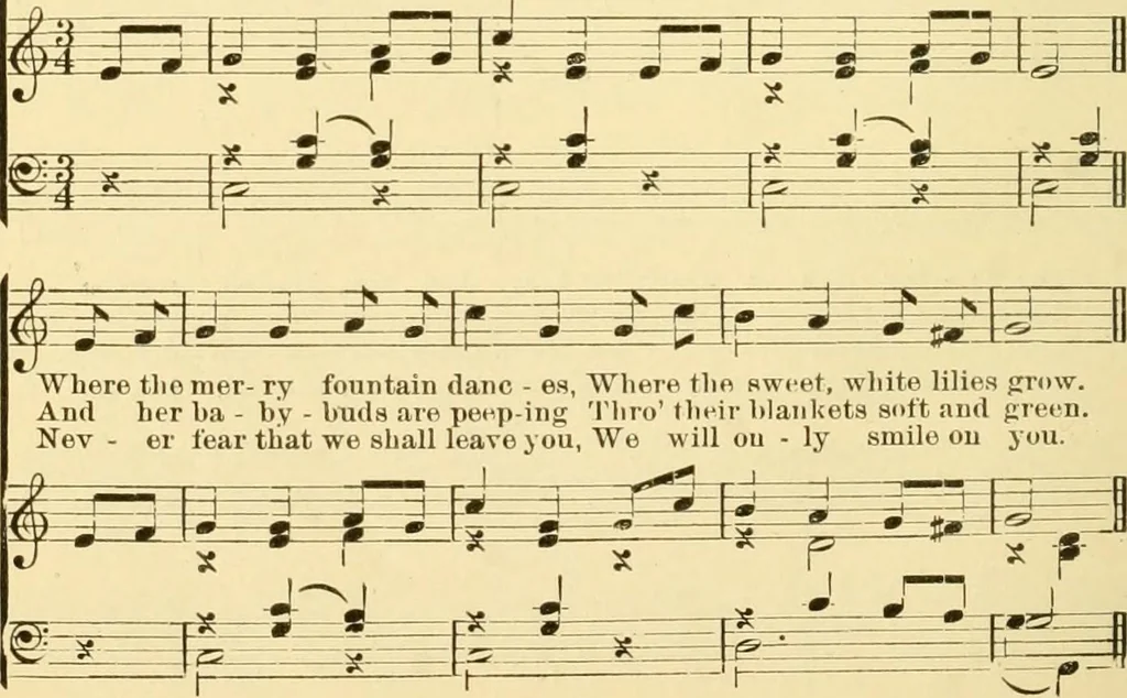 An illustration from The songs and music of Friedrich Froebel's Mother play (Mutter und kose lieder), 1901, leaf 263