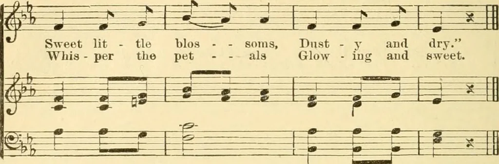 An illustration from The songs and music of Friedrich Froebel's Mother play (Mutter und kose lieder), 1901, leaf 267