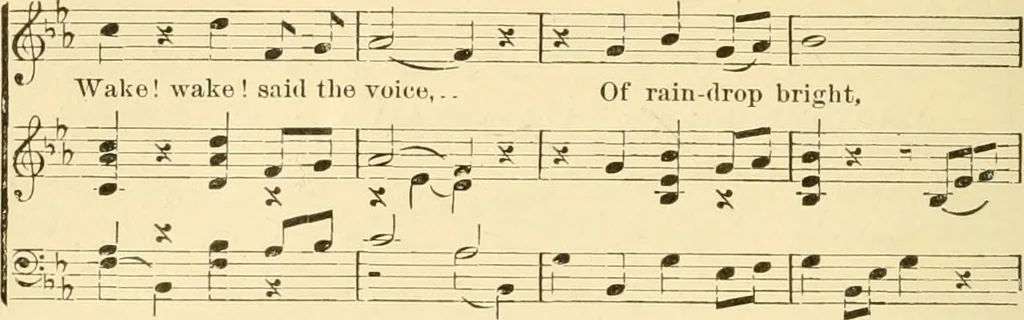 An illustration from The songs and music of Friedrich Froebel's Mother play (Mutter und kose lieder), 1901, leaf 269