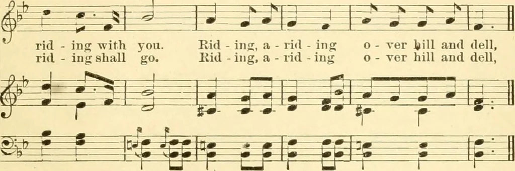 An illustration from The songs and music of Friedrich Froebel's Mother play (Mutter und kose lieder), 1901, leaf 276