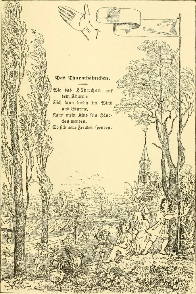 An illustration from The songs and music of Friedrich Froebel's Mother play (Mutter und kose lieder), 1901, leaf 30