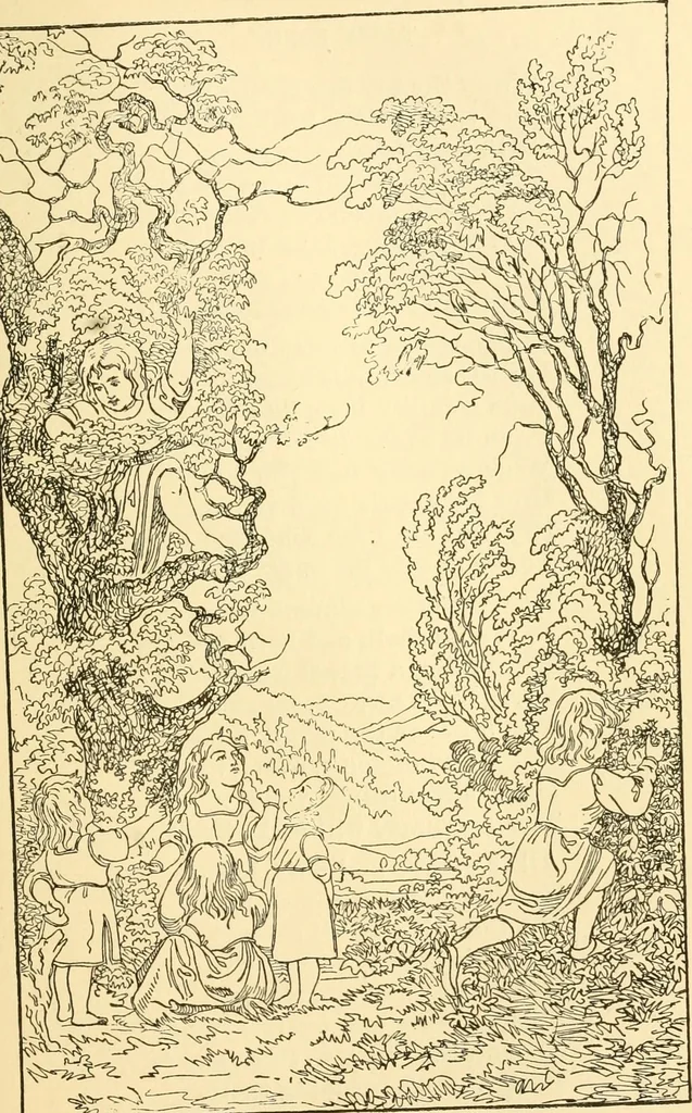 An illustration from The songs and music of Friedrich Froebel's Mother play (Mutter und kose lieder), 1901, leaf 34