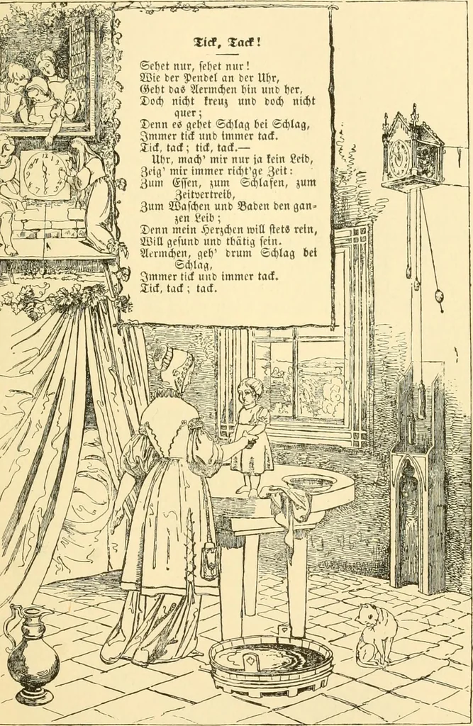 An illustration from The songs and music of Friedrich Froebel's Mother play (Mutter und kose lieder), 1901, leaf 38