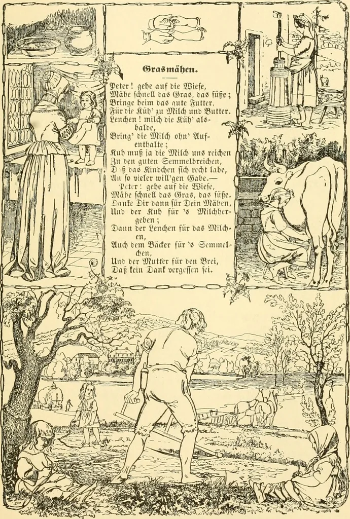 An illustration from The songs and music of Friedrich Froebel's Mother play (Mutter und kose lieder), 1901, leaf 40
