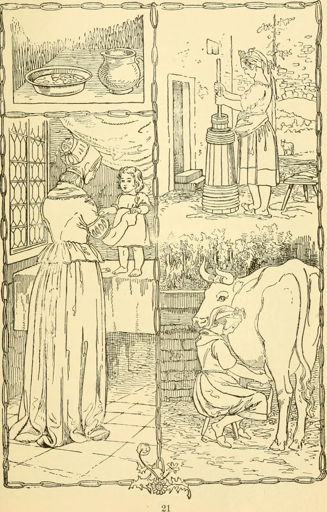 An illustration from The songs and music of Friedrich Froebel's Mother play (Mutter und kose lieder), 1901, leaf 42