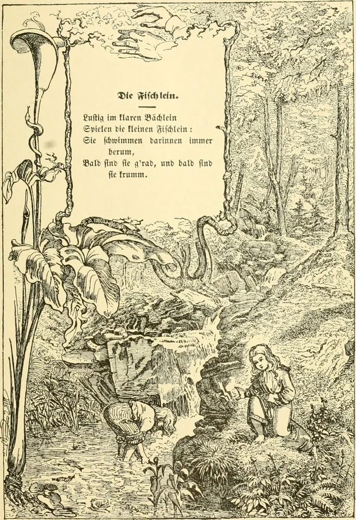 An illustration from The songs and music of Friedrich Froebel's Mother play (Mutter und kose lieder), 1901, leaf 52