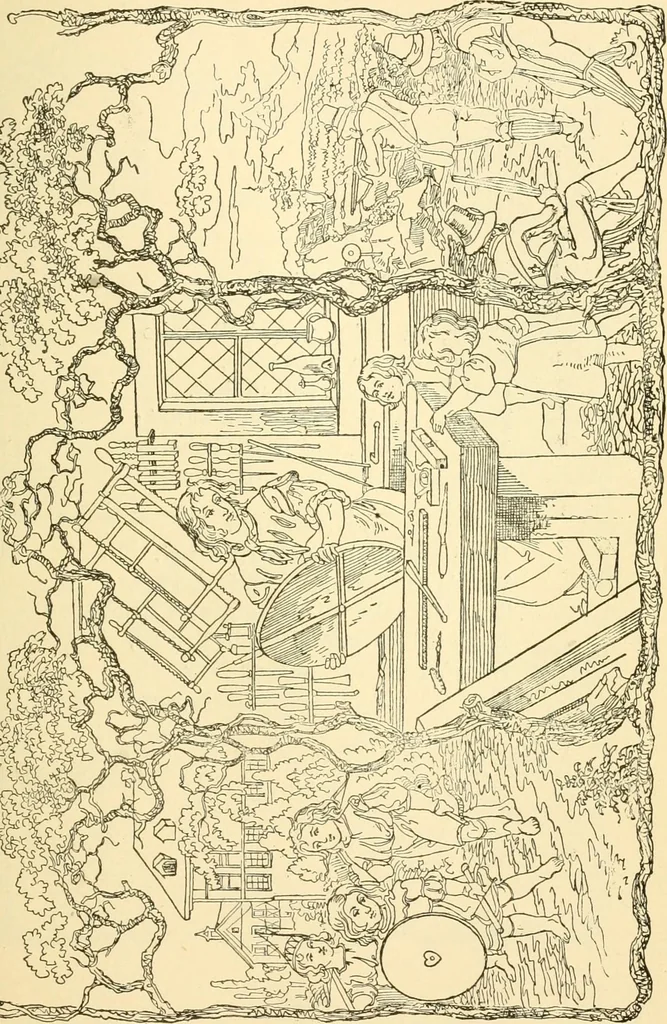 An illustration from The songs and music of Friedrich Froebel's Mother play (Mutter und kose lieder), 1901, leaf 54