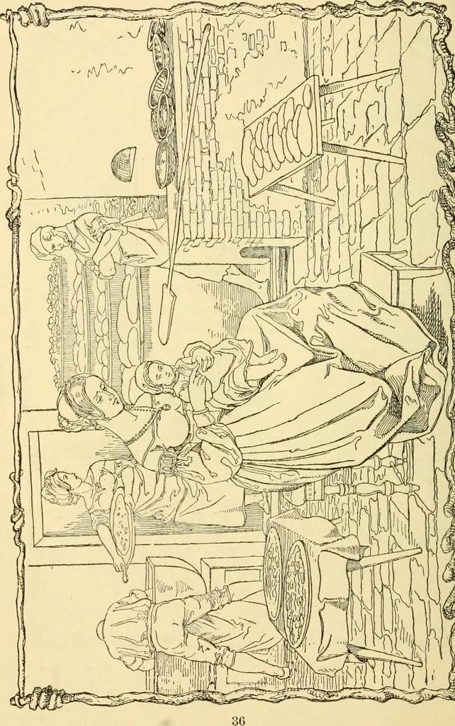 An illustration from The songs and music of Friedrich Froebel's Mother play (Mutter und kose lieder), 1901, leaf 57