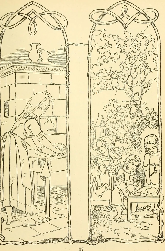 An illustration from The songs and music of Friedrich Froebel's Mother play (Mutter und kose lieder), 1901, leaf 58