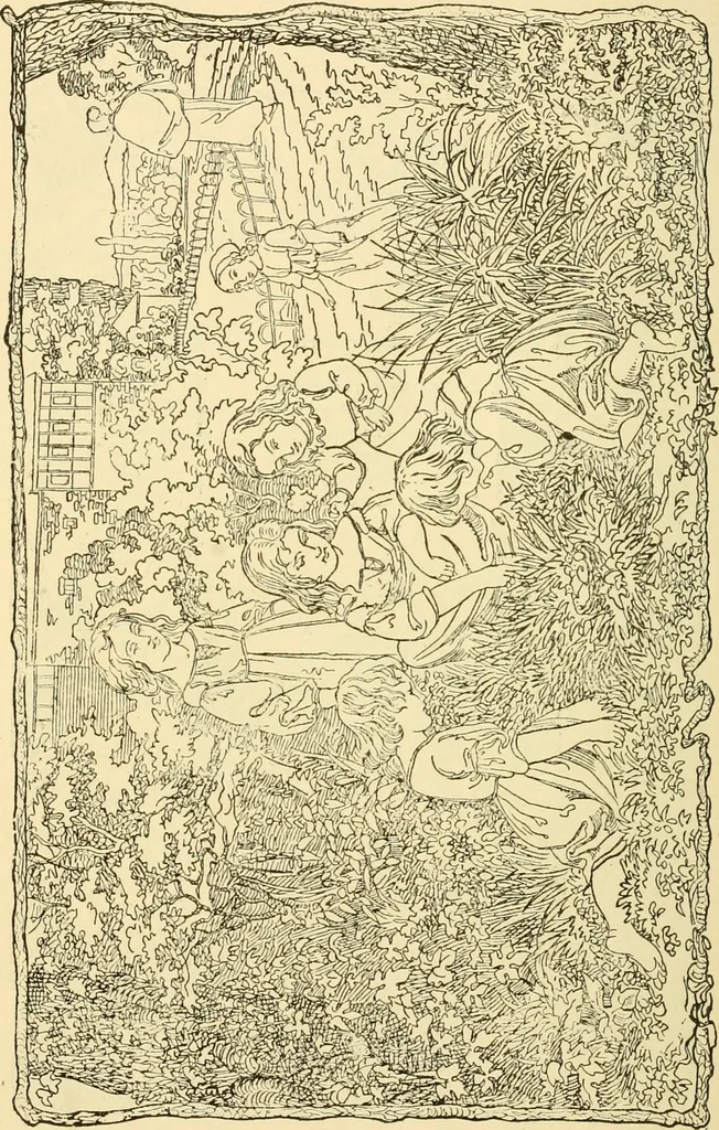 An illustration from The songs and music of Friedrich Froebel's Mother play (Mutter und kose lieder), 1901, leaf 61