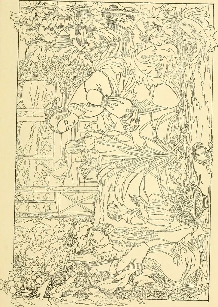 An illustration from The songs and music of Friedrich Froebel's Mother play (Mutter und kose lieder), 1901, leaf 62