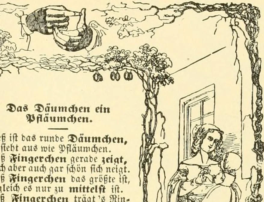 An illustration from The songs and music of Friedrich Froebel's Mother play (Mutter und kose lieder), 1901, leaf 68