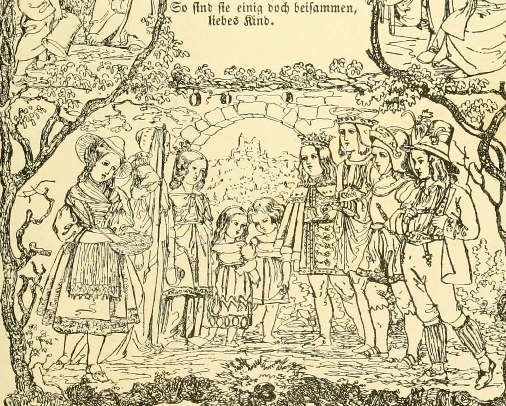 An illustration from The songs and music of Friedrich Froebel's Mother play (Mutter und kose lieder), 1901, leaf 68