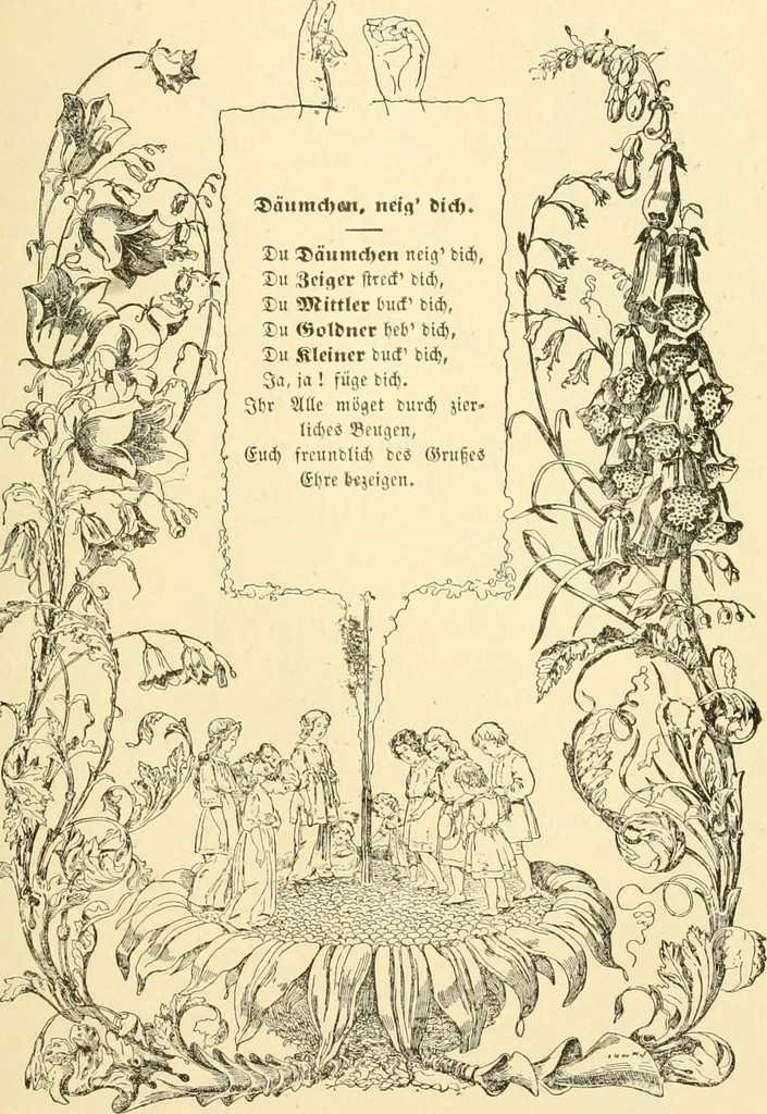 An illustration from The songs and music of Friedrich Froebel's Mother play (Mutter und kose lieder), 1901, leaf 72