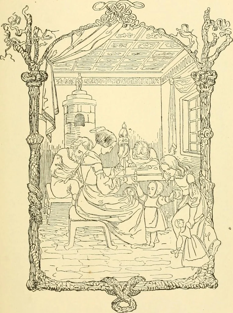 An illustration from The songs and music of Friedrich Froebel's Mother play (Mutter und kose lieder), 1901, leaf 76
