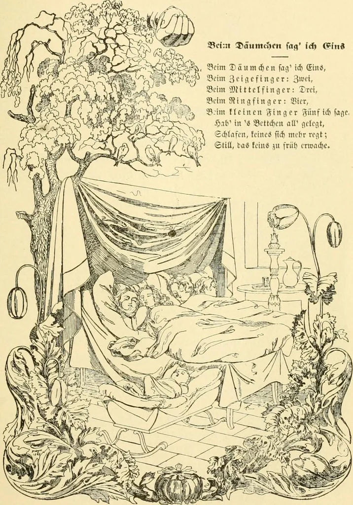 An illustration from The songs and music of Friedrich Froebel's Mother play (Mutter und kose lieder), 1901, leaf 82