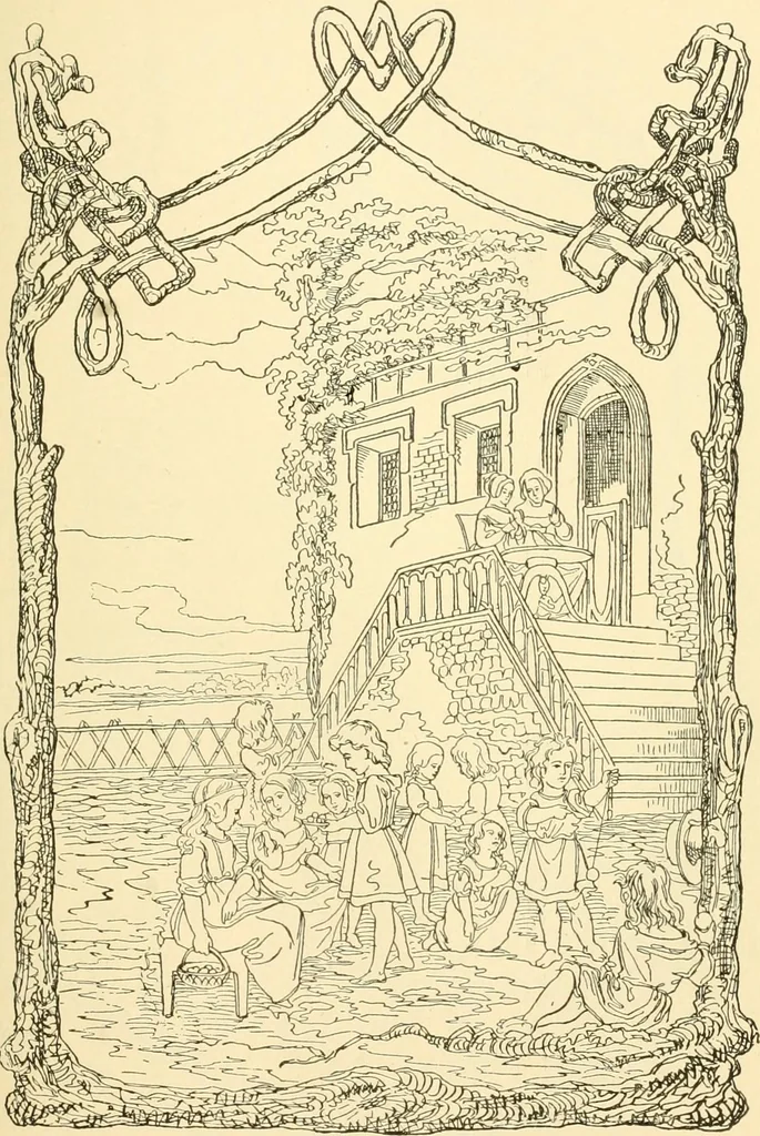 An illustration from The songs and music of Friedrich Froebel's Mother play (Mutter und kose lieder), 1901, leaf 92